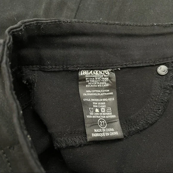 [Blank NYC] Coated Black Denim Mini Skirt - Picture 7 of 8